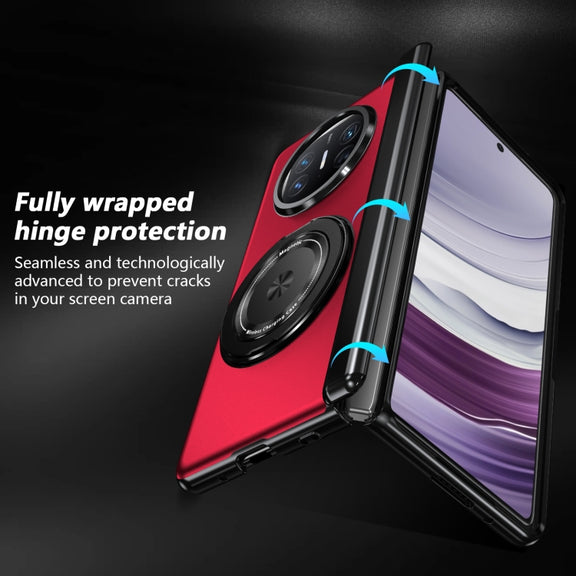 For Huawei Mate X5 Gold Medal Rotating Folding Series Ring Holder Phone Case(Red)