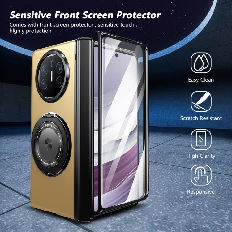 For Huawei Mate X5 Gold Medal Rotating Folding Series Ring Holder Phone Case(Gold)