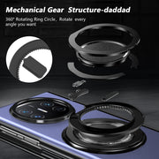 For Huawei Mate X5 Gold Medal Rotating Folding Series Ring Holder Phone Case(Blue)