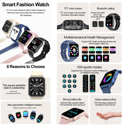 ZW36 1.83 inch BT Call Smart Watch, Blood oxygen / Blood Pressure / Heart Rate(Pink) - free shipping - PMC Jewellery - Order now!