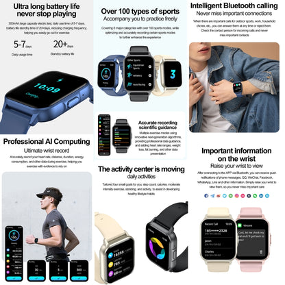 ZW36 1.83 inch BT Call Smart Watch, Blood oxygen / Blood Pressure / Heart Rate(Black) - Smart Wristbands by PMC Jewellery | Online Shopping South Africa | PMC Jewellery | Buy Now Pay Later Mobicred