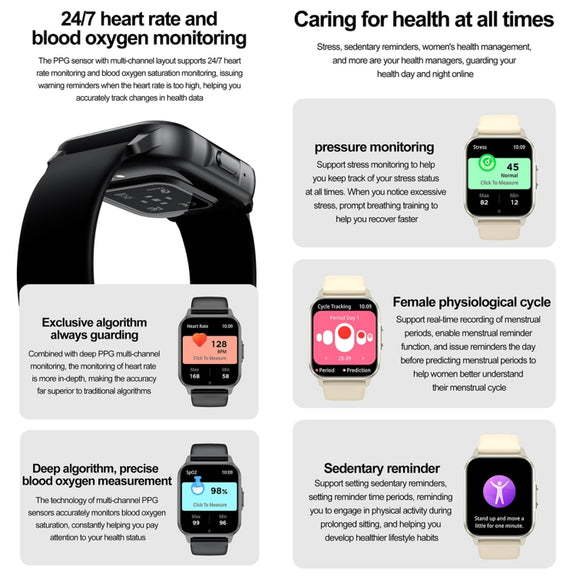 ZW36 1.83 inch BT Call Smart Watch, Blood oxygen / Blood Pressure / Heart Rate(Pink)