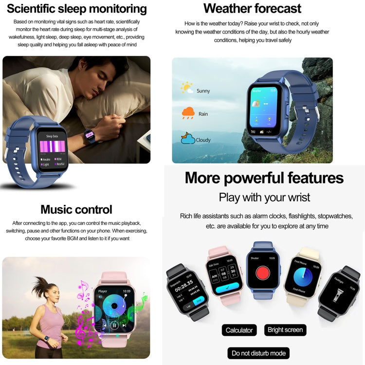 ZW36 1.83 inch BT Call Smart Watch, Blood oxygen / Blood Pressure / Heart Rate(Blue) - free shipping - PMC TechLife - Order now!