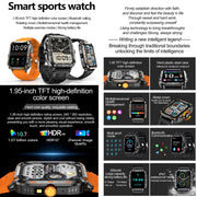 ZW59 1.95 inch BT Call Sports Smart Watch, Blood Oxygen / Heart Rate / Remote Photography(Orange)
