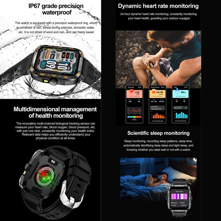 ZW59 1.95 inch BT Call Sports Smart Watch, Blood Oxygen / Heart Rate / Remote Photography(Orange)