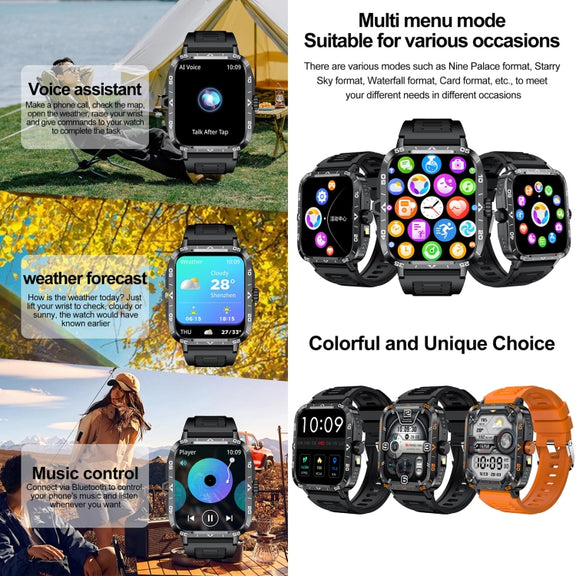 ZW59 1.95 inch BT Call Sports Smart Watch, Blood Oxygen / Heart Rate / Remote Photography(Orange)
