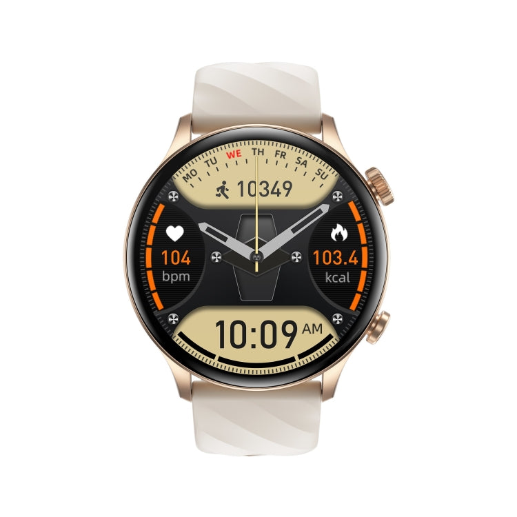 ZW63 1.39 inch Round Screen Smart Watch, Heart Rate / Blood Pressure / Blood Sugar / Blood Oxygen / Body Temperature / MET Test(Gold)