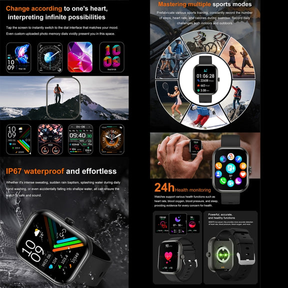 ZW65 2.01 inch Fitness Smart Watch, Blood Oxygen / Blood Pressure / Heart Rate(Blue)