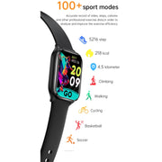 KT73S 1.85 inch Square Screen BT Call Smart Watch, Heart Rate / Blood Pressure / Blood Oxygen / Female Health / Sleep Monitoring(Black)