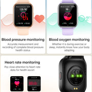 KT73S 1.85 inch Square Screen BT Call Smart Watch, Heart Rate / Blood Pressure / Blood Oxygen / Female Health / Sleep Monitoring(Black)