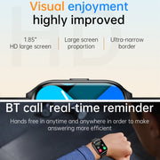 KT73S 1.85 inch Square Screen BT Call Smart Watch, Heart Rate / Blood Pressure / Blood Oxygen / Female Health / Sleep Monitoring(Gold)
