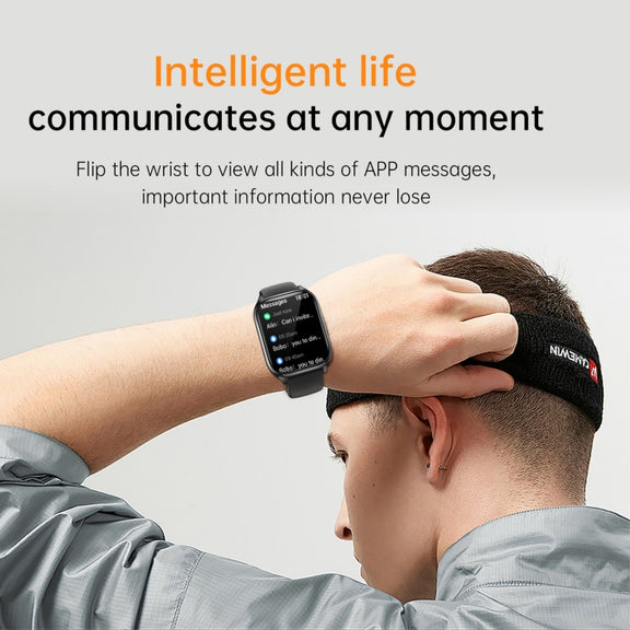 KT73S 1.85 inch Square Screen BT Call Smart Watch, Heart Rate / Blood Pressure / Blood Oxygen / Female Health / Sleep Monitoring(Black)
