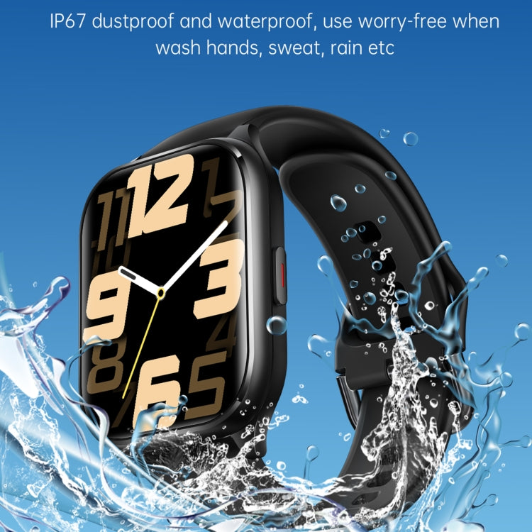 KT73S 1.85 inch Square Screen BT Call Smart Watch, Heart Rate / Blood Pressure / Blood Oxygen / Female Health / Sleep Monitoring(Black)