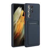 For Samsung Galaxy S25 Ultra 5G Card Slot Design Shockproof TPU Phone Case(Dark Blue)