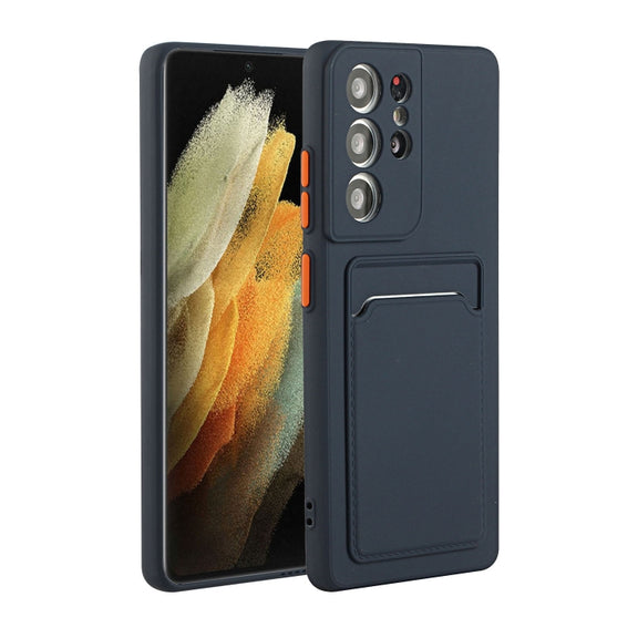 For Samsung Galaxy S25 Ultra 5G Card Slot Design Shockproof TPU Phone Case(Dark Blue)