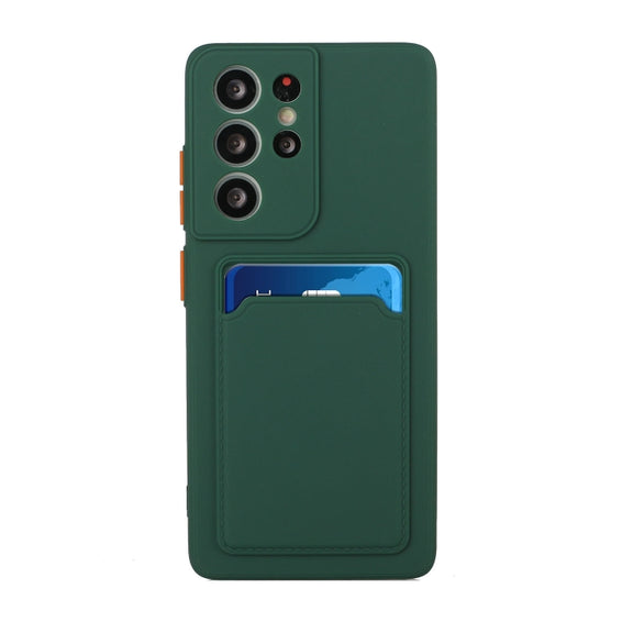 For Samsung Galaxy S25 Ultra 5G Card Slot Design Shockproof TPU Phone Case(Dark Green)