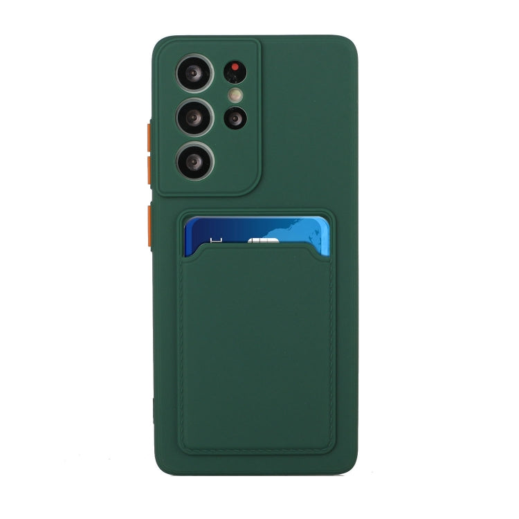 For Samsung Galaxy S25 Ultra 5G Card Slot Design Shockproof TPU Phone Case(Dark Green)