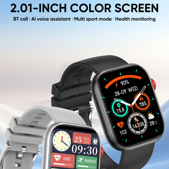 LC88 2 inch Square Screen BT Call Smart Watch, Heart Rate / Blood Pressure / Blood Oxygen / Sleep Monitoring(Black)