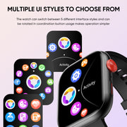 LC88 2 inch Square Screen BT Call Smart Watch, Heart Rate / Blood Pressure / Blood Oxygen / Sleep Monitoring(Black)