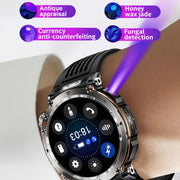 HT30 1.7 inch IP68 Water-resistant Silicone Band Smart Watch, Support Flashlight / Banknote Detector Light / Compass(Black)