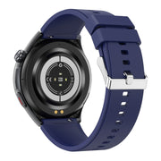 T82 1.43 inch Round Screen BT Call Smart Watch, Heart Rate / Blood Pressure / Blood Oxygen / Sleep / Blood Sugar / HRV / Metope / SOS, Strap:Silicone Blue