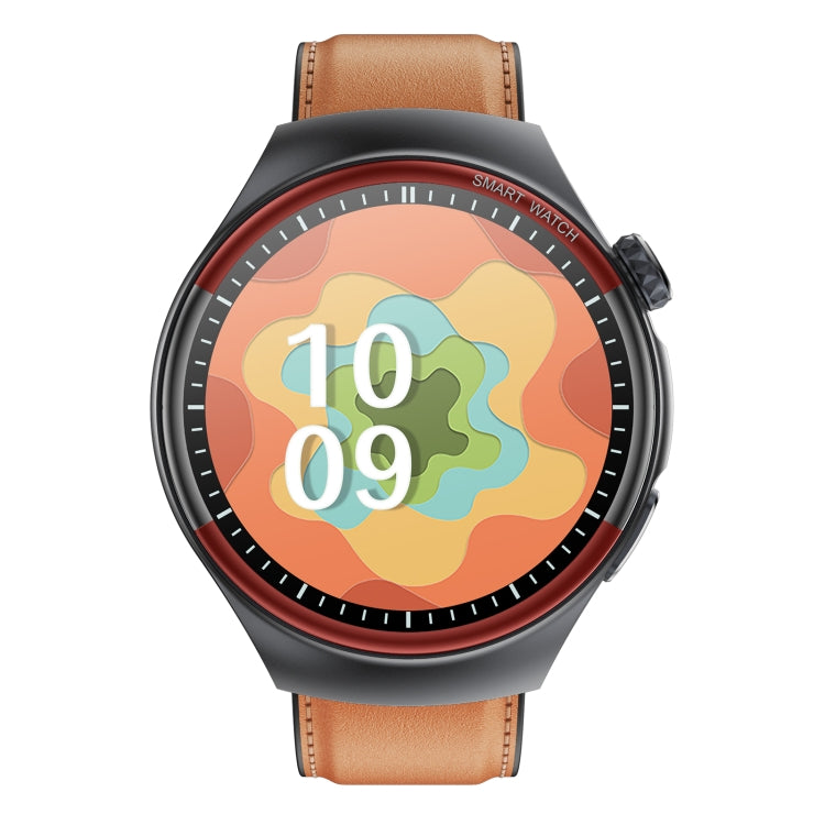 T82 1.43 inch Round Screen BT Call Smart Watch, Heart Rate / Blood Pressure / Blood Oxygen / Sleep / Blood Sugar / HRV / Metope / SOS, Strap:Leather Brown - Smart Wristbands by PMC TechLife | Online Shopping South Africa | PMC TechLife | Buy Now Pay Later Mobicred