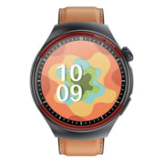 T82 1.43 inch Round Screen BT Call Smart Watch, Heart Rate / Blood Pressure / Blood Oxygen / Sleep / Blood Sugar / HRV / Metope / SOS, Strap:Leather Brown