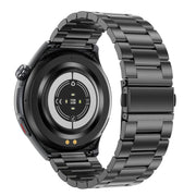 T82 1.43 inch Round Screen BT Call Smart Watch, Heart Rate / Blood Pressure / Blood Oxygen / Sleep / Blood Sugar / HRV / Metope / SOS, Strap:Stainless Steel Black