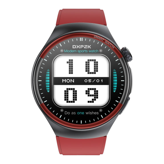 T82 1.43 inch Round Screen BT Call Smart Watch, Heart Rate / Blood Pressure / Blood Oxygen / Sleep / Blood Sugar / HRV / Metope / SOS, Strap:Silicone Red