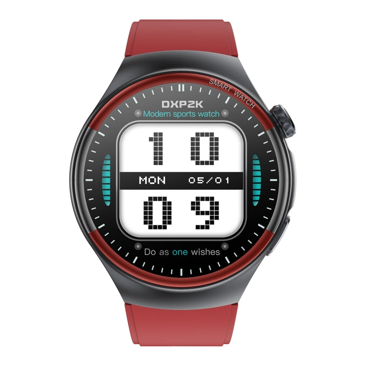 T82 1.43 inch Round Screen BT Call Smart Watch, Heart Rate / Blood Pressure / Blood Oxygen / Sleep / Blood Sugar / HRV / Metope / SOS, Strap:Silicone Red