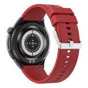 T82 1.43 inch Round Screen BT Call Smart Watch, Heart Rate / Blood Pressure / Blood Oxygen / Sleep / Blood Sugar / HRV / Metope / SOS, Strap:Silicone Red