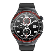 T82 1.43 inch Round Screen BT Call Smart Watch, Heart Rate / Blood Pressure / Blood Oxygen / Sleep / Blood Sugar / HRV / Metope / SOS, Strap:Silicone Black