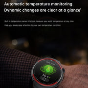 T82 1.43 inch Round Screen BT Call Smart Watch, Heart Rate / Blood Pressure / Blood Oxygen / Sleep / Blood Sugar / HRV / Metope / SOS, Strap:Stainless Steel Black