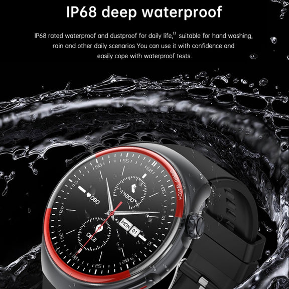 T82 1.43 inch Round Screen BT Call Smart Watch, Heart Rate / Blood Pressure / Blood Oxygen / Sleep / Blood Sugar / HRV / Metope / SOS, Strap:Silicone Blue