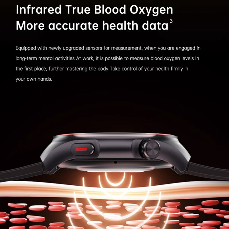 T82 1.43 inch Round Screen BT Call Smart Watch, Heart Rate / Blood Pressure / Blood Oxygen / Sleep / Blood Sugar / HRV / Metope / SOS, Strap:Leather Brown - Smart Wristbands by PMC TechLife | Online Shopping South Africa | PMC TechLife | Buy Now Pay Later Mobicred