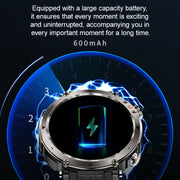 HT30 1.7 inch IP68 Water-resistant Camouflage Silicone Band Smart Watch, Support Flashlight / Banknote Detector Light / Compass(Army Green)