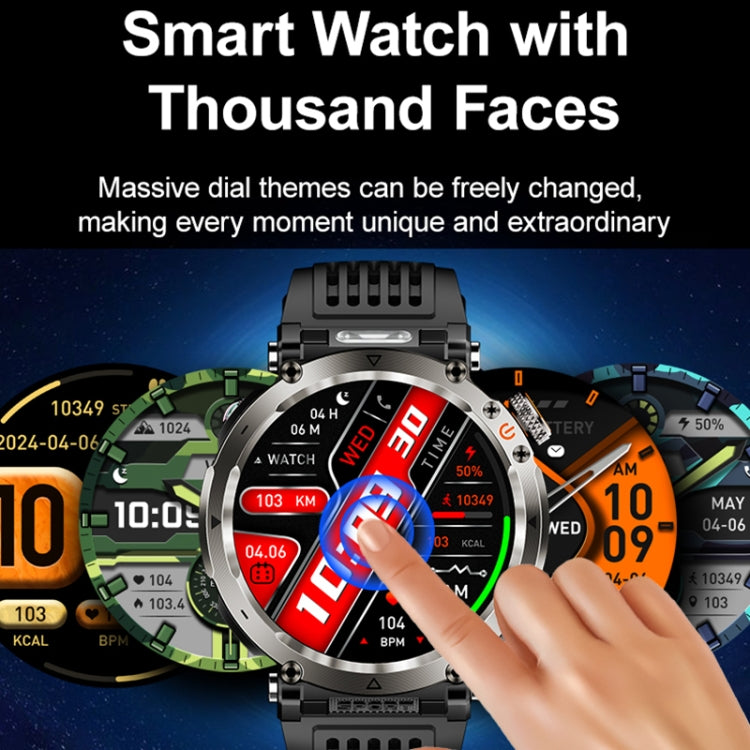 HT30 1.7 inch IP68 Water-resistant Camouflage Silicone Band Smart Watch, Support Flashlight / Banknote Detector Light / Compass(Army Green)