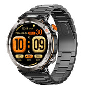 HT30 1.7 inch IP68 Water-resistant Steel Band Smart Watch, Support Flashlight / Banknote Detector Light / Compass(Black)