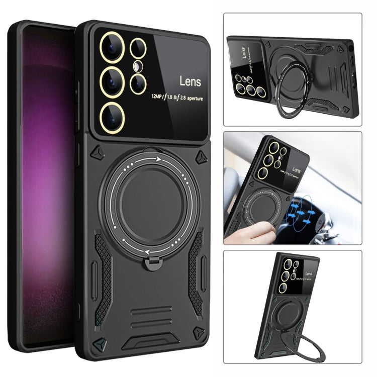 For Samsung Galaxy S25 Ultra 5G Large Window MagSafe Holder Phone Case(Purple) - free shipping - PMC Jewellery - Order now!