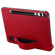 For Samsung Galaxy Tab S10 Ultra / S9 Ultra TPU Leather Back Tablet Case with Wristband(Red)