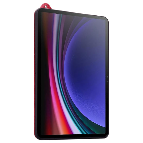 For Samsung Galaxy Tab S10 Ultra / S9 Ultra TPU Leather Back Tablet Case with Wristband(Red)