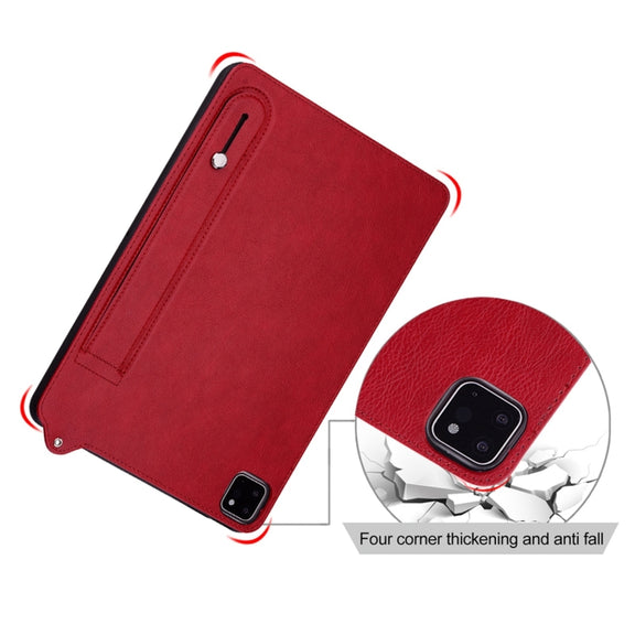 For Samsung Galaxy Tab S10 Ultra / S9 Ultra TPU Leather Back Tablet Case with Wristband(Red)