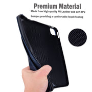 For Samsung Galaxy Tab S10 Ultra / S9 Ultra TPU Leather Back Tablet Case with Wristband(Dark Blue)