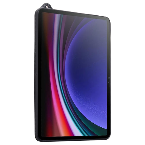 For Samsung Galaxy Tab S10 Ultra/ S11 Ultra TPU Leather Back Tablet Case with Wristband(Black)