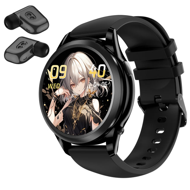 X17 mini 1.27 inch IP67 Water-resistant 2 in 1 Bluetooth Earphone Smart Watch(Black)