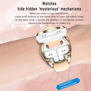 X17 mini 1.27 inch IP67 Water-resistant 2 in 1 Bluetooth Earphone Smart Watch(Gold)