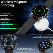 X20 1.43 inch IP67 Water-resistant 2 in 1 Bluetooth Earphone Smart Watch(Black)