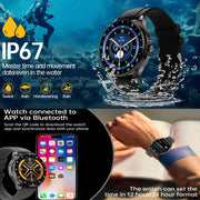 X20 1.43 inch IP67 Water-resistant 2 in 1 Bluetooth Earphone Smart Watch(Black)