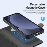 For Samsung Galaxy S25 5G DUX DUCIS Lawa Series 2 in 1 Wallet Zipper Detachable MagSafe Phone Case with Lanyard(Black)