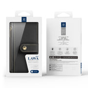 For Samsung Galaxy S25 5G DUX DUCIS Lawa Series 2 in 1 Wallet Zipper Detachable MagSafe Phone Case with Lanyard(Black)